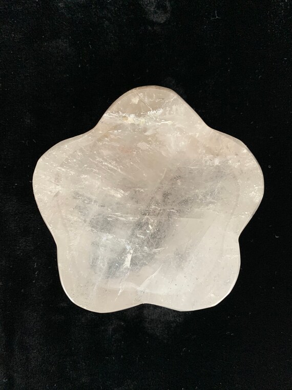 Clear Quartz Flower Shape Ring Dish - image 2