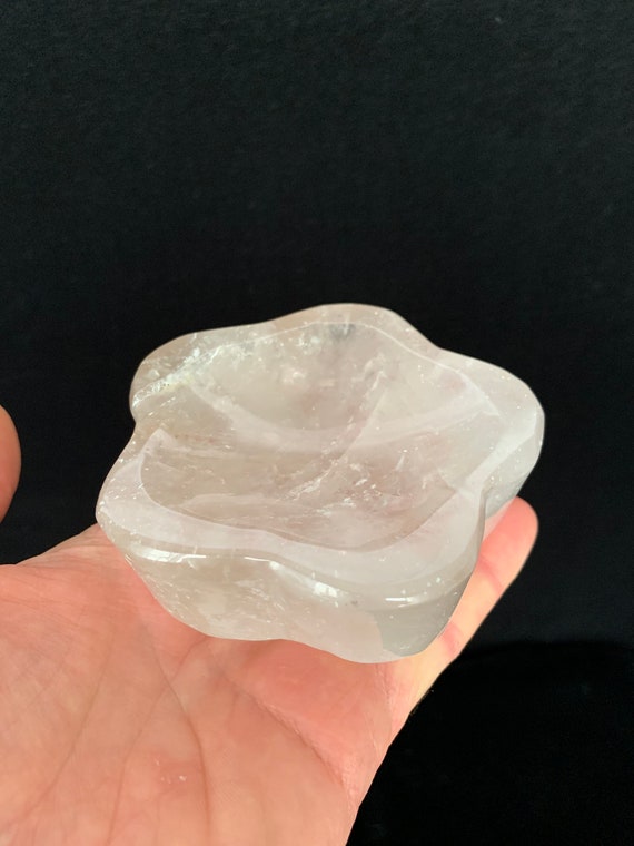 Clear Quartz Flower Shape Ring Dish - image 7
