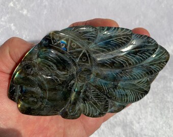 ラブラドライト インディアンヘッド　彫刻　置物 ラブラドライト インディアンヘッド 彫刻 置物 - メルカリ