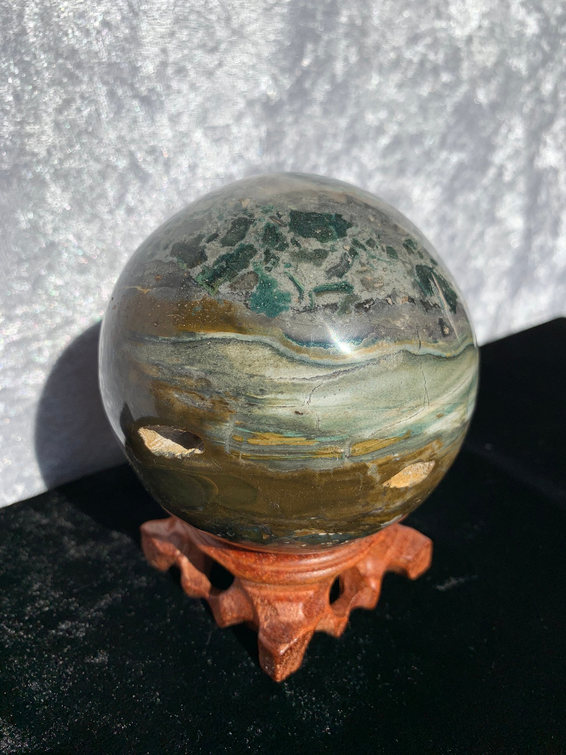 ドゥルージー オーシャン ジャスパー スフィア スタンド付き - Etsy 日本