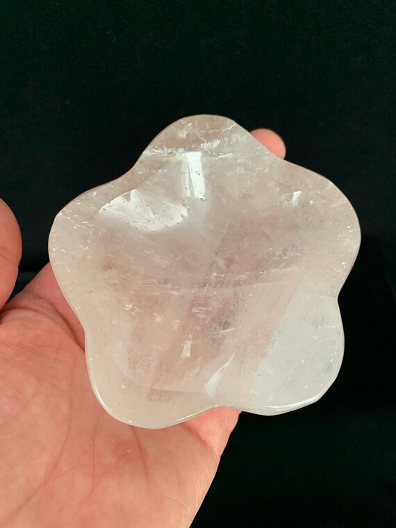 Clear Quartz Flower Shape Ring Dish - image 10