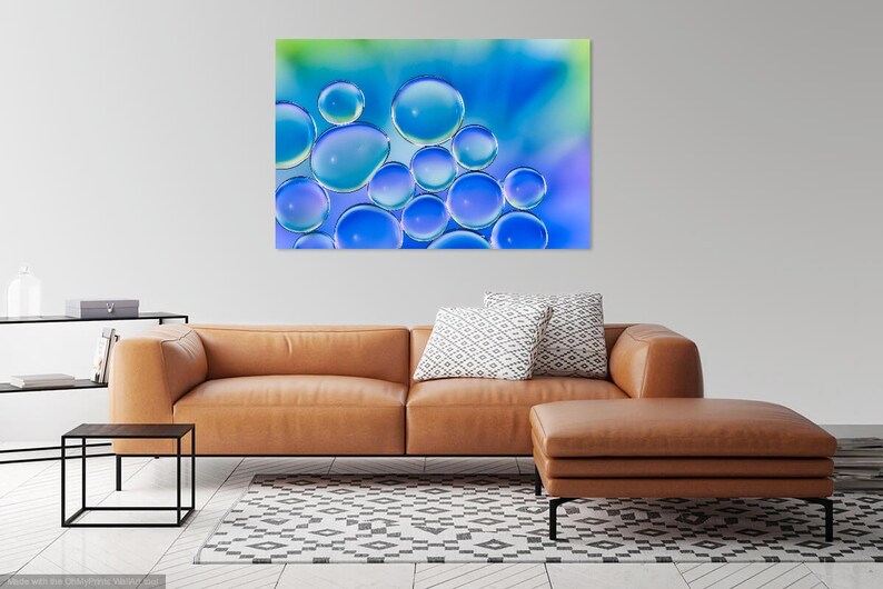 Beautiful Oil and Water Bubbles Northern Lights Bubbles Giclee Print Sharp Unique Macro