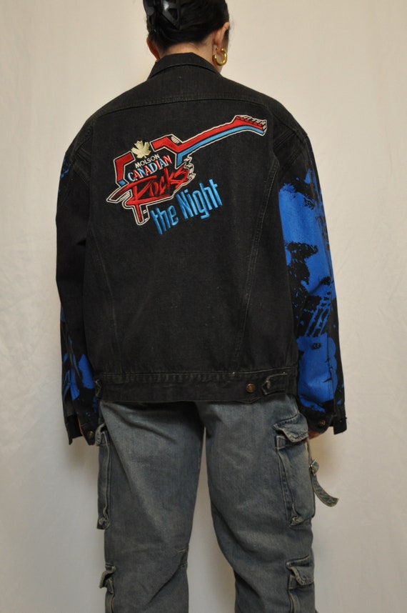 Vintage Graphic Denim Jacket | Molson Canadian Ro… - image 5