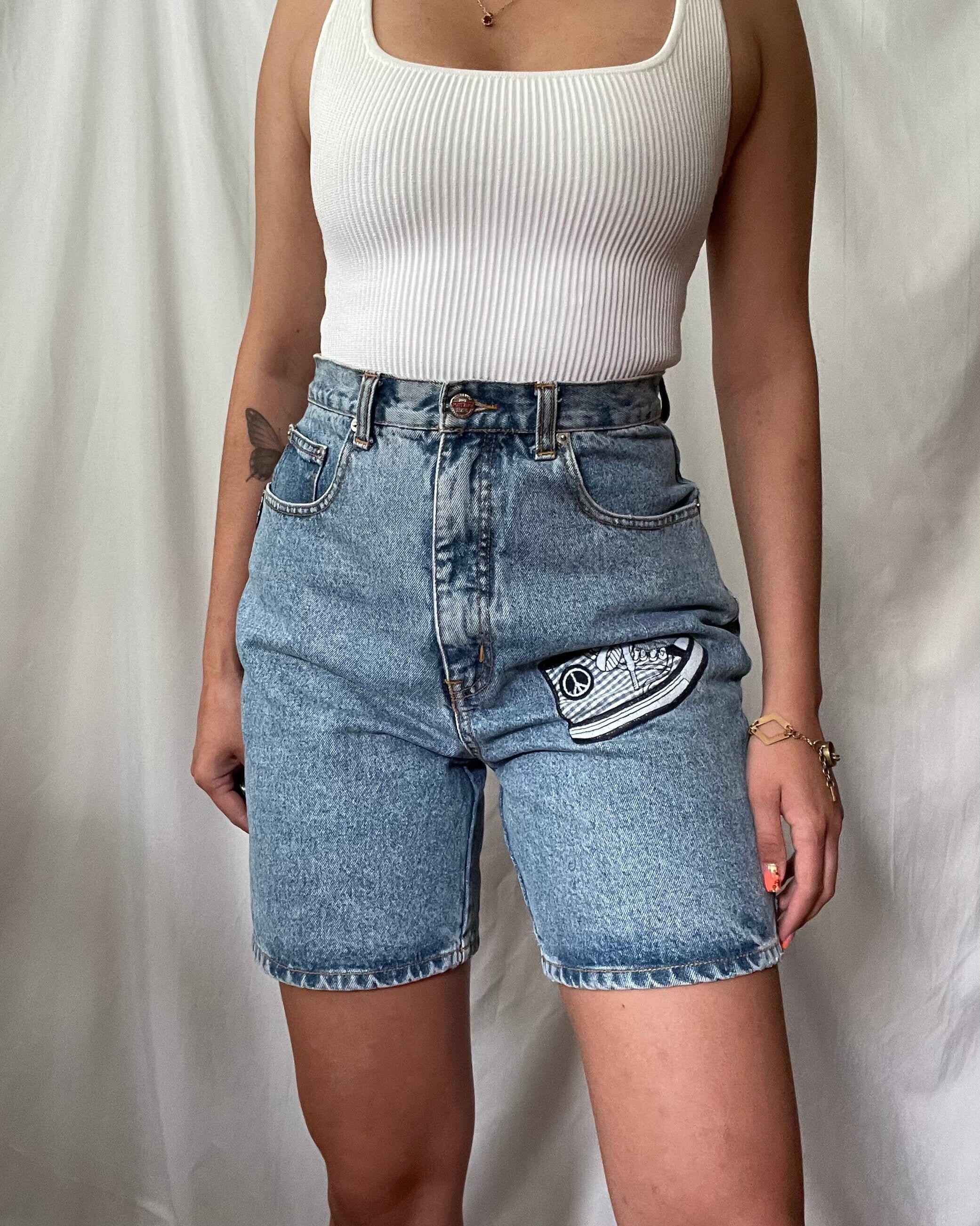 Vintage Denim Bermuda Shorts W/ Patch 