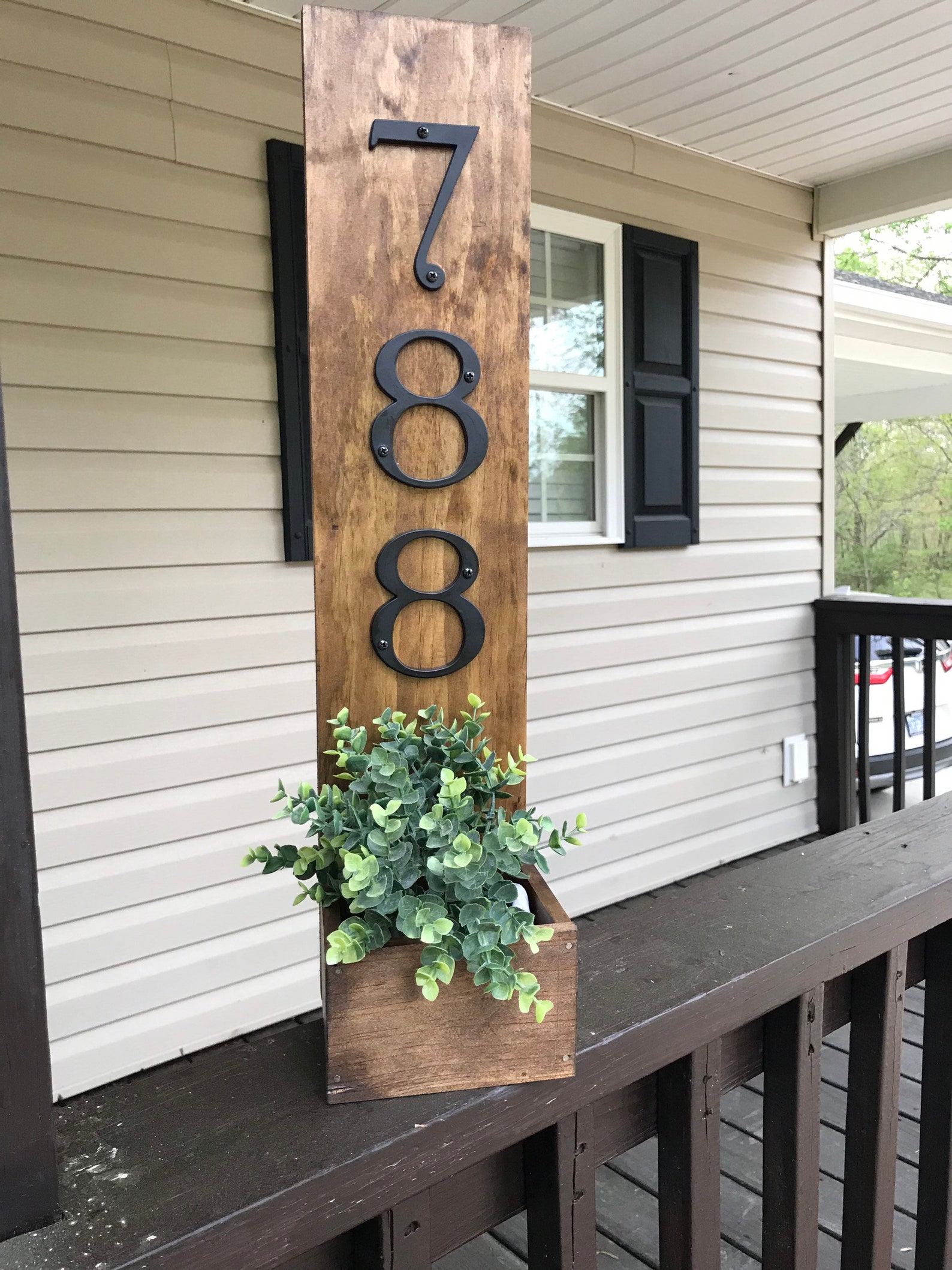 House number planter Etsy