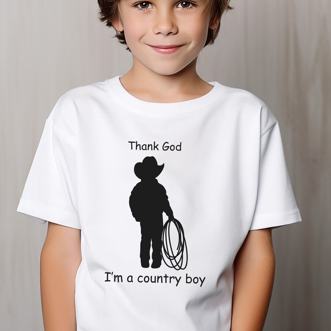 Country Boy Shirt Kids Heavy Cotton™ Tee Roping Cowboy Tshirt Christmas Birthday Gift Rustic