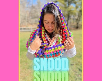 Neon Crochet Snood Scarf