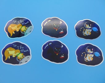 Space Kitty Vinyl Stickers-Holo and Regular