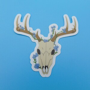 Sticker vinyle tête de mort cerf