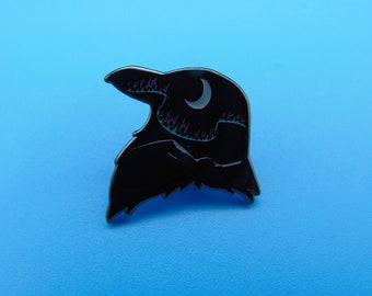 Limited Edition 1 Inch Raven Hard Enamel Pin; Birthday Gift