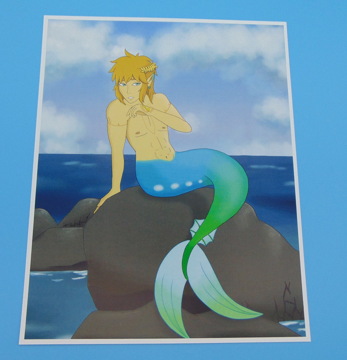 Legend of Zelda Mermaid Link Print 8x10 or 5x7 Etsy