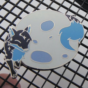 Hard Enamel Pin Starry Fox and Moon 1.5 inch