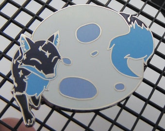 Hard Enamel Pin Starry Fox and Moon 1.5 inch