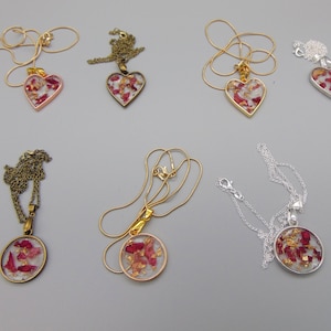 Gold and Rose Resin Necklaces Gift