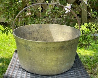 Vintage brass jam / preserving pan / indoor / outdoor planter