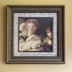 Vintage Sid Dickens &#39;Renaissance Secret&#39; print in gilt-wood frame