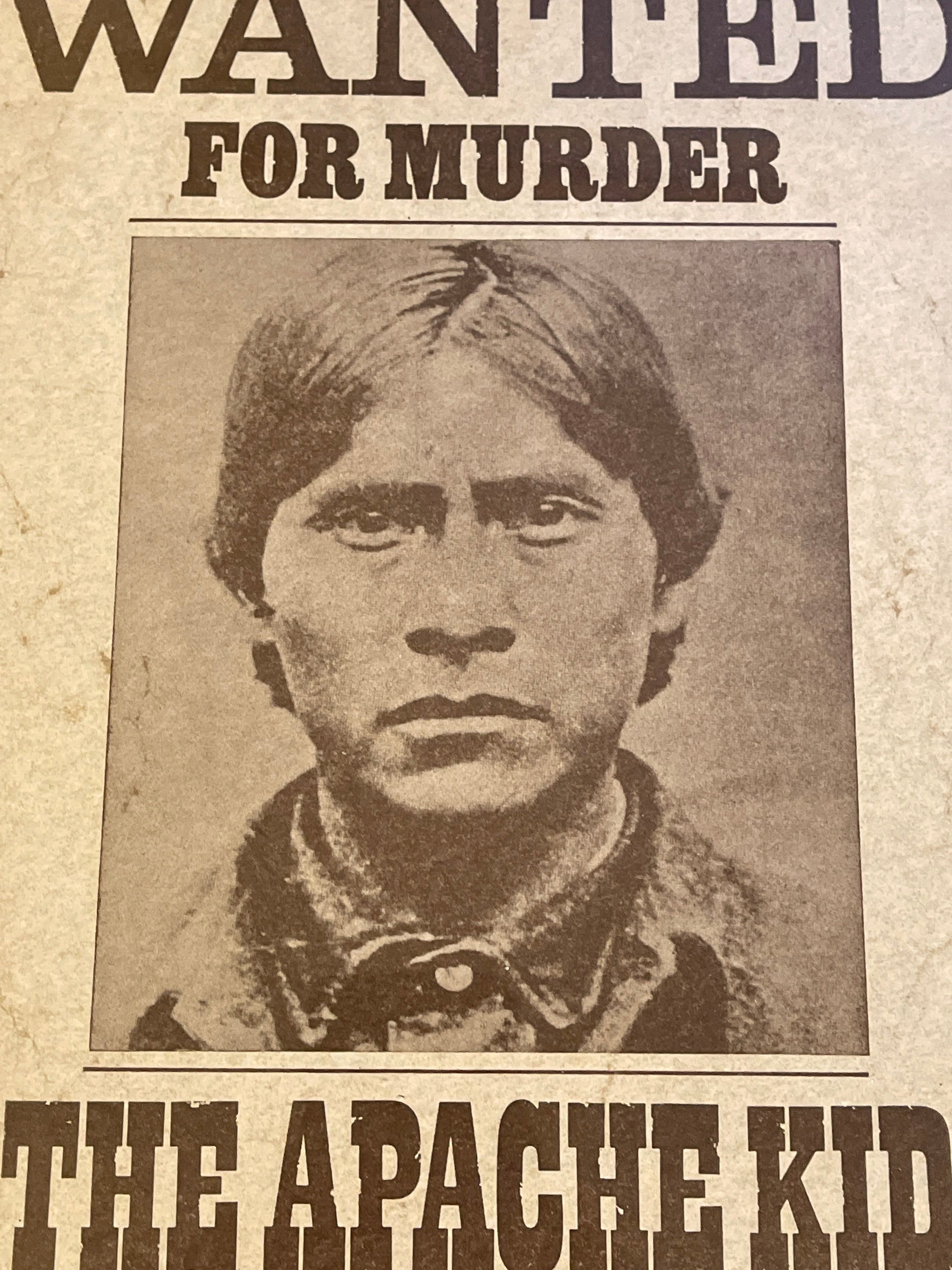 Vintage Wild West Outlaw Wanted Framed Poster - Apache Kid - Etsy