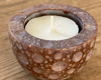 Vintage stone tea light holder