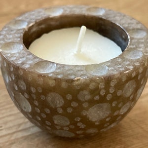 Vintage stone tea light holder