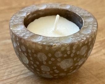 Vintage stone tea light holder