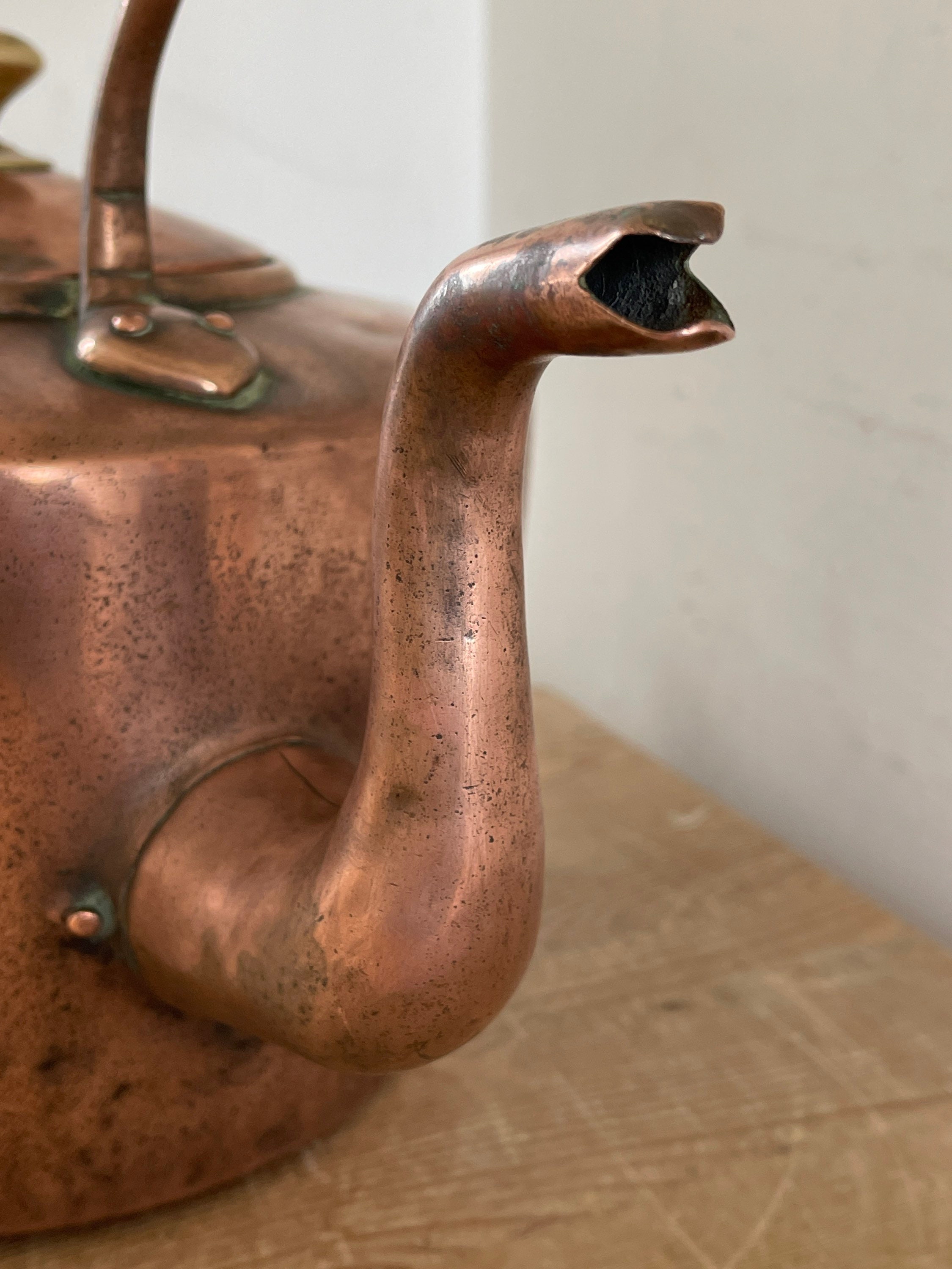 Antique large copper kettle Etsy