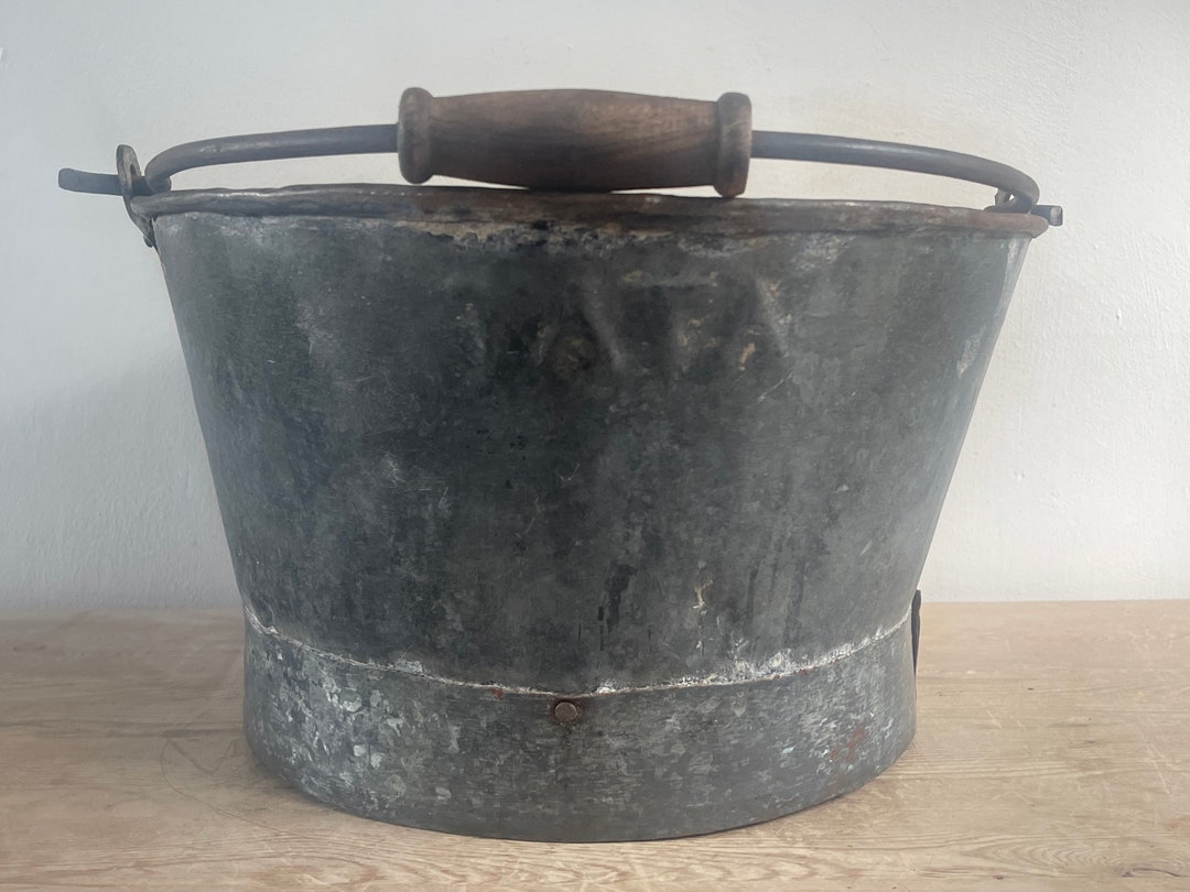 Vintage Galvanized Round Tub With Handle Etsy