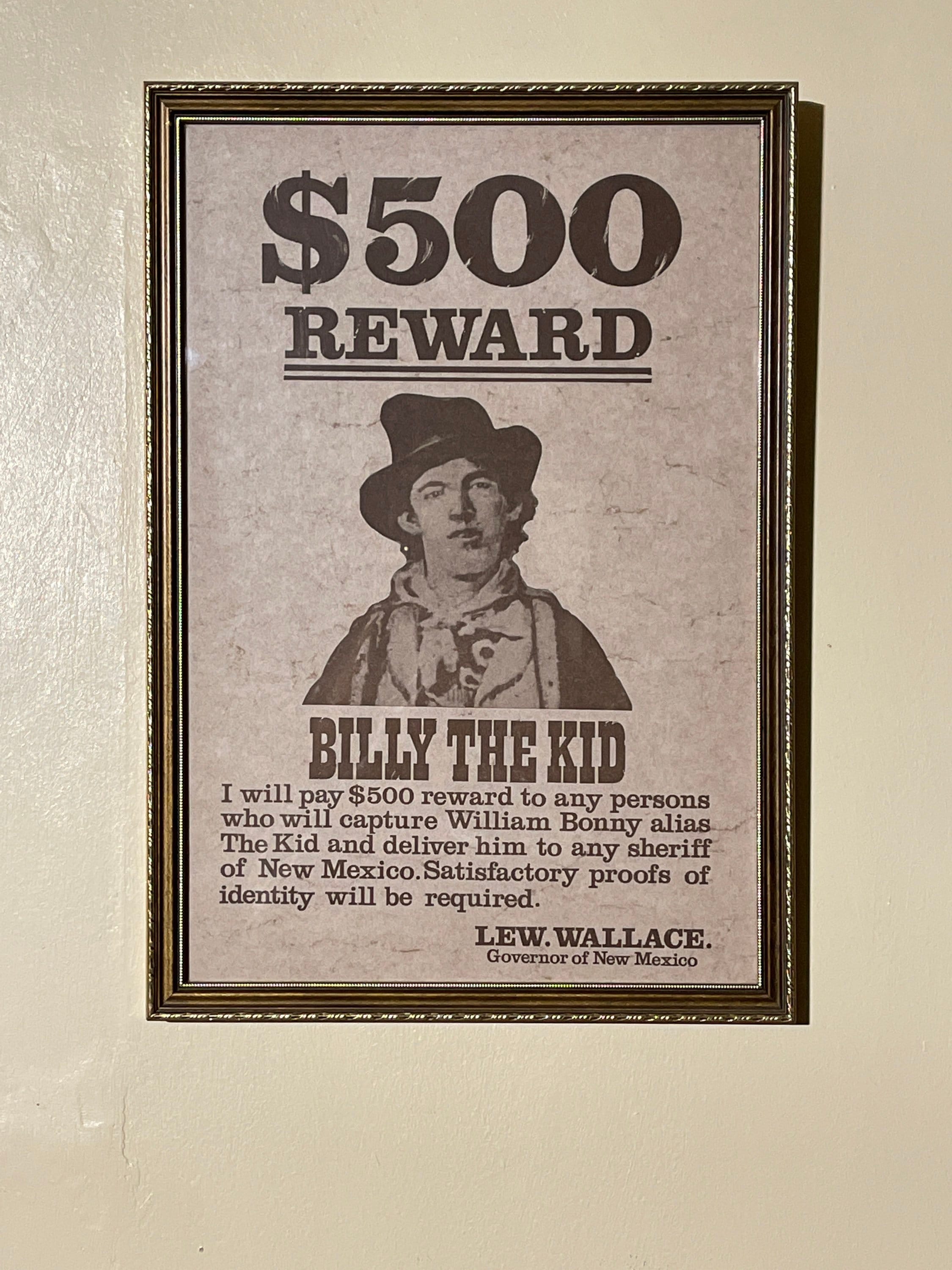 Vintage Wild West Outlaw Wanted Framed Poster - Billy the Kid - Etsy
