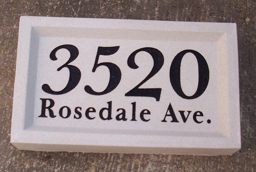 Maple Address Blocks Custom Engraved Cast Stone Address Block for Landscape Piers and ...