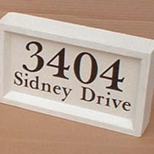 Custom engraved cast stone address block for landscape piers and mailboxes