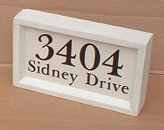 Custom engraved cast stone address block for landscape piers and mailboxes