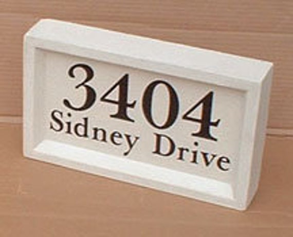 Custom engraved cast stone address block for landscape piers and mailboxes