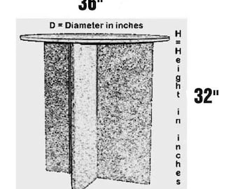 Custom size round particle board drape table. RESERVED FOR J
