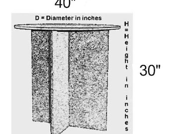 Custom size round particle board drape table. RESERVED FOR MG