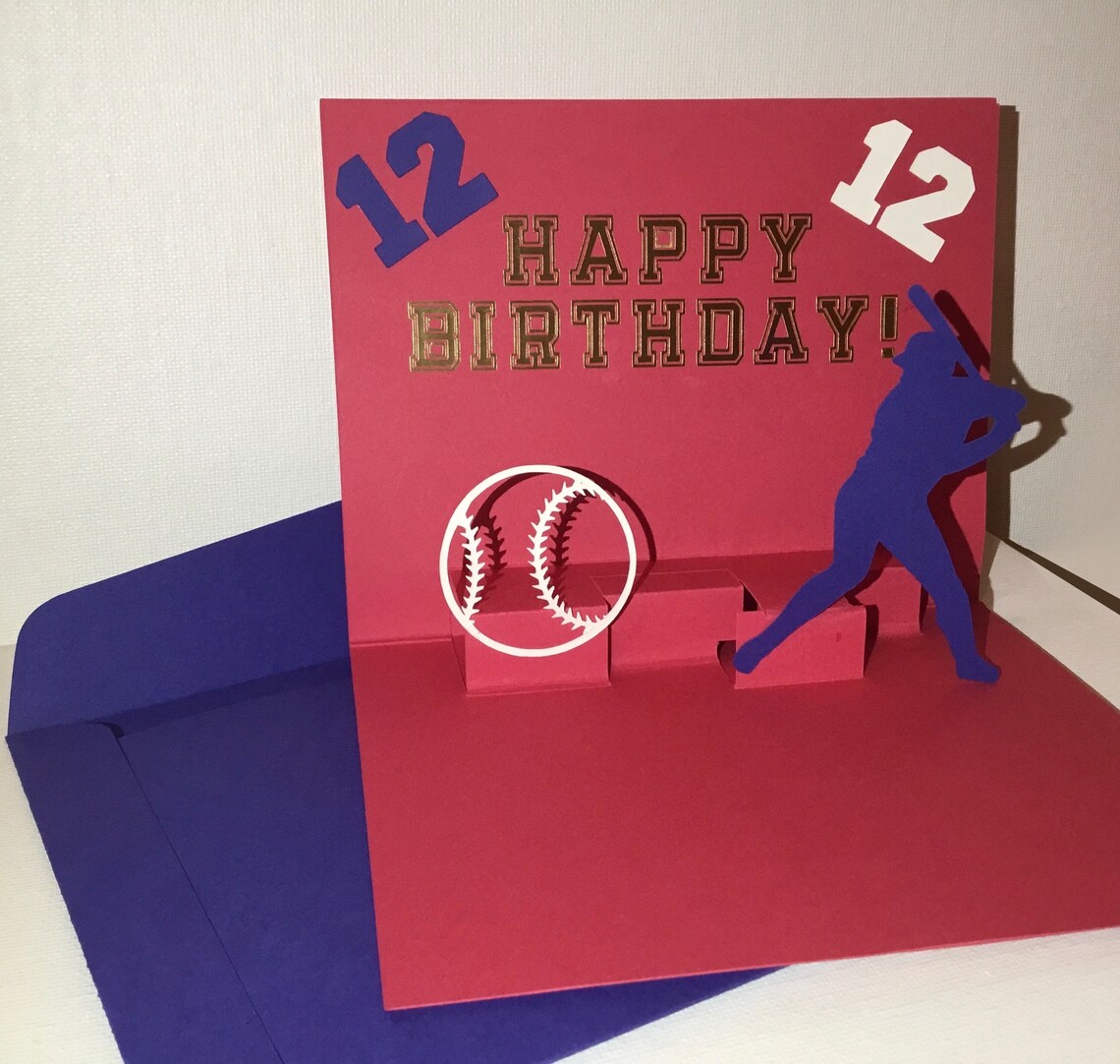 Sports Birthday PopUp Cards Etsy