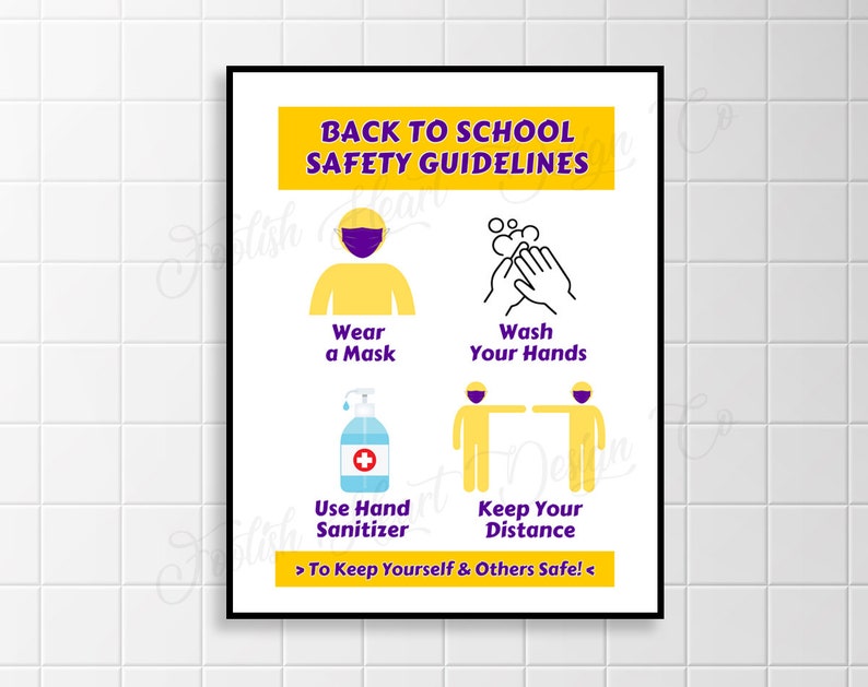 Back to School PRINTABLE Safety Guidelines Sign School Covid Etsy