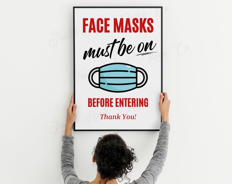 Face Mask Must Be Worn PRINTABLE Sign Face Masks Must Be On | Etsy