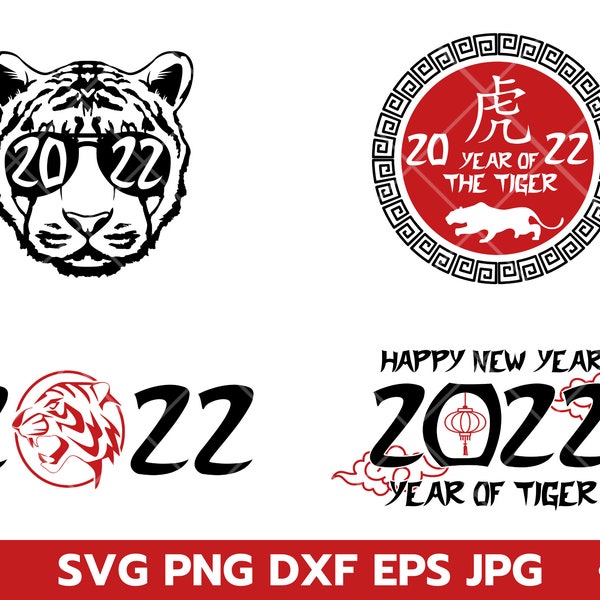 Chinese New Year 2022 svg,Year Of The Tiger svg, Happy New Year 2022 svg, Tiger Cut File Svg, Chinese Animal Cut File, Gifts Chinese Svg