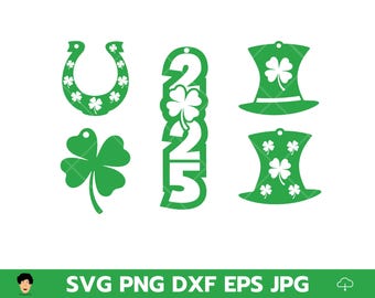 shamrock earrings 2025 svg, clover earrings, Laser Cut shamrock earrings clipart, Four-Leafed Clover, gifts for women who has everything