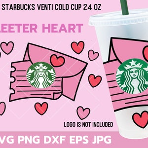 Letter Hearts Starbucks Cold Cup Svg, Valentine Wrap Up svg, Custom Valentine Starbucks, Regalos para Valetine svg, Love Letter, Cricut Files
