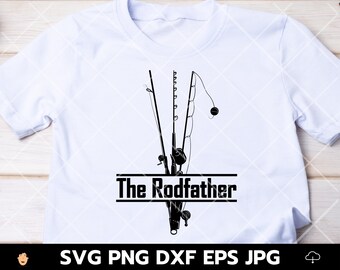 The Rodfather Svg, Funny Fishing Svg, Fishing Cut File, Witzige Sprüche Svg, Lustiges Dad Svg, Vatertag svg, Angeln Zitate Svg, Cut Files