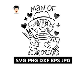 Mann Ihrer Träume svg, Freddy krüger shirt png, Jungen valentine shirt, Filme shirt, valentine Hoodie, Horror svg, Kinder valentine shirt svg
