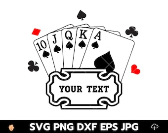 Royal Flush Spade Svg, Playing Card Svg, Royal Flush Svg, Gambling Svg, Casino, Aces Svg, Clipart Cards Svg, Blackjack Svg, Poker Svg