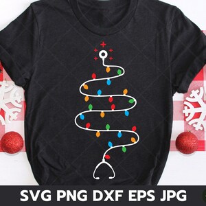 Christmas Nurse Stethoscope Svg, Nurse Life Svg, Christmas Lights Svg, Christmas Svg, Nurse Christmas Svg, File for Silhouette Cameo Cricut