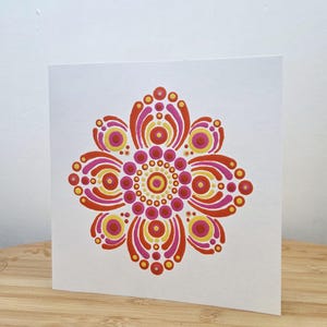 Hand-Painted Mandala Card: Unique Art Gift