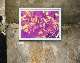A bright and colorful purple print for any room.