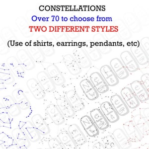 Constellations--Over 70 to choose from--Two different styles-Use for shirts, earrings, pendants, signs, etc--INSTANT DOWNLOAD SVG