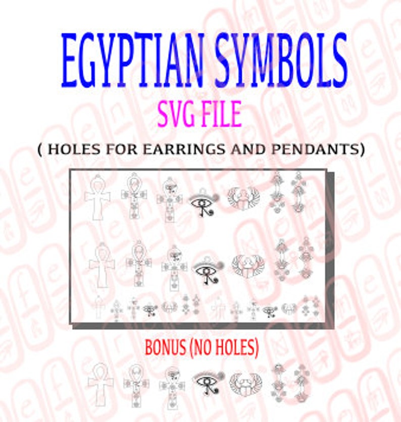 INSTANT DOWNLOAD SVG Egyptian Hieroglyphics/ Ankh / 5 Sets and | Etsy