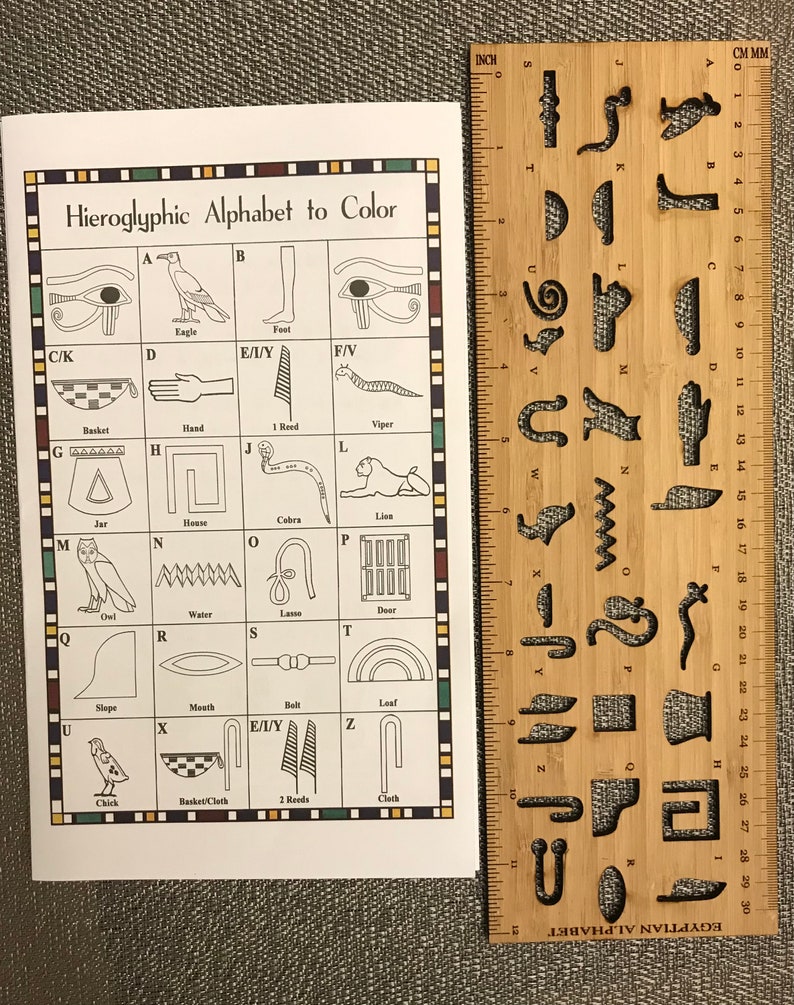 INSTANT DOWNLOAD SVG Two Egyptian Hieroglyphic Alphabet Stencil / 2 ...