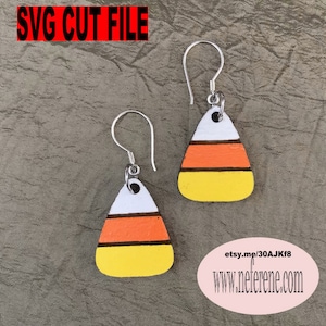 CANDY CORN Earrings - 20 sets included-Hole for jump rings--For dangle earrings, pendants, signs,etc--Instant  Download SVG