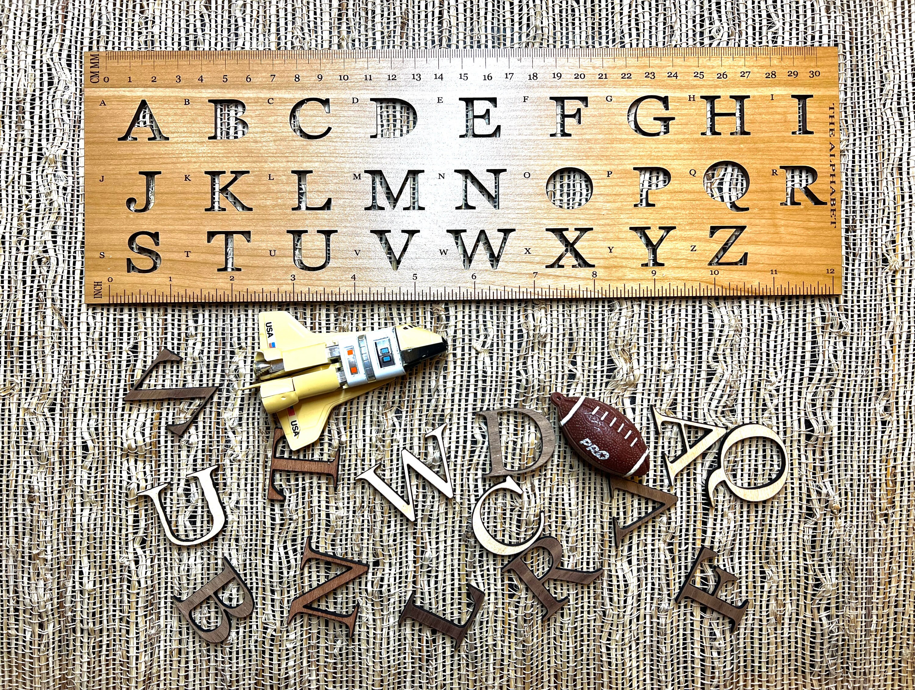 INSTANT DOWNLOAD SVG English Alphabet Stencil Ruler /A-Z Flashcards/ 28 ...